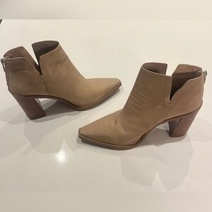 Vince Camuto booties in tan. Size 9. Worn once - like new. $50